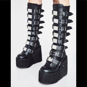 Demonia Trinity Boots, knee high boots size 7